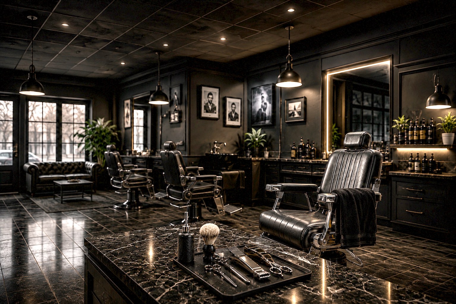 Premium barbershop interior at Fade Style Barber Dana Point CA